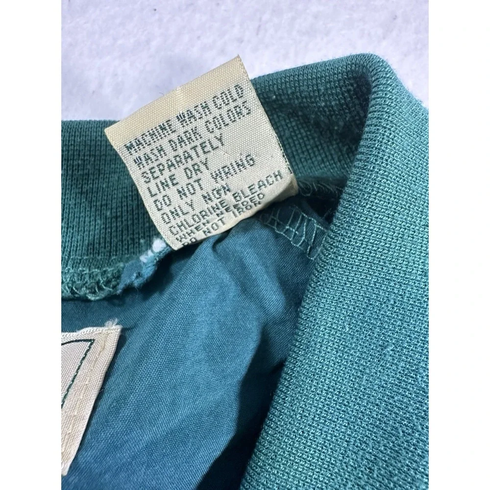 Vintage Izod Windbreaker Mens Small Teal V-Neck Pullover Golf Jacket Retro 90s